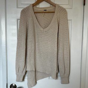 Free People Cream Sweater Asymmetrical XS